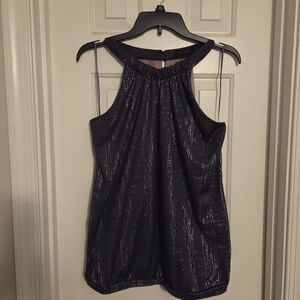 The Limited Shimmering Dark Grey Sleeveless Blouse. Size XL.